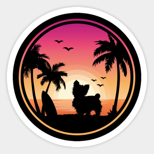 Yorkshire Terrier Dog Yorkie Summer Beach Sticker